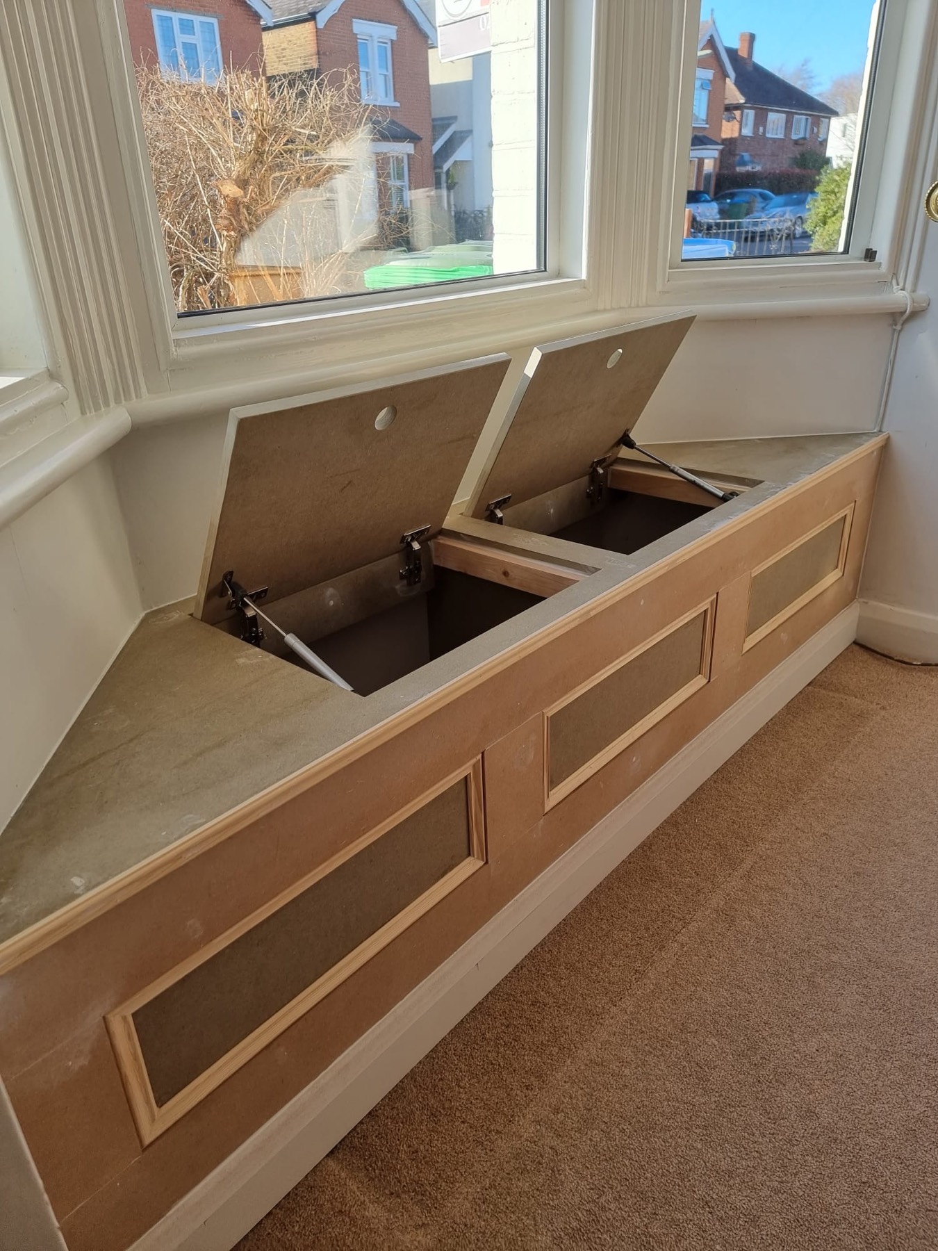 Built-in banquette bench seating