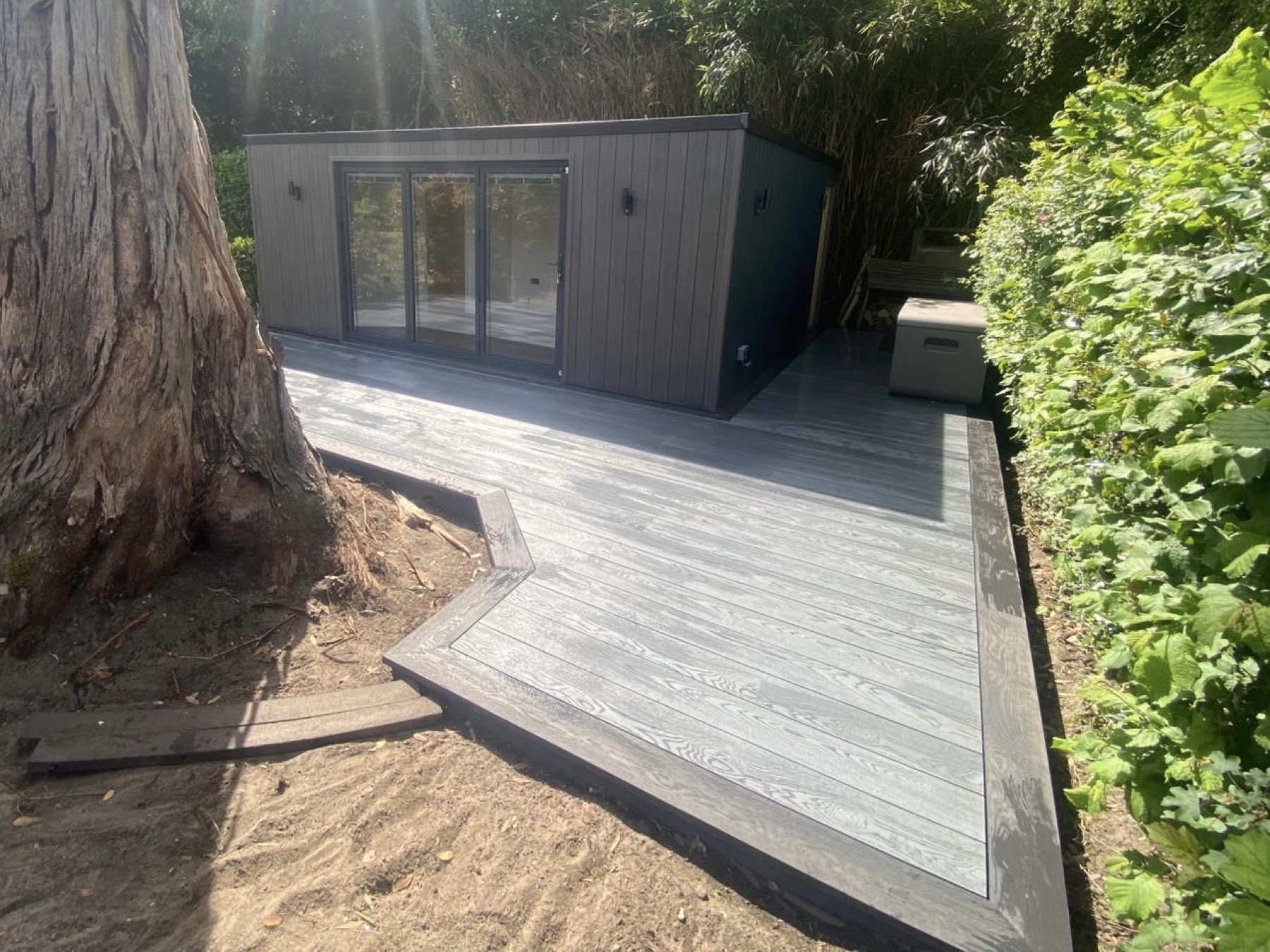 Timber garden decking